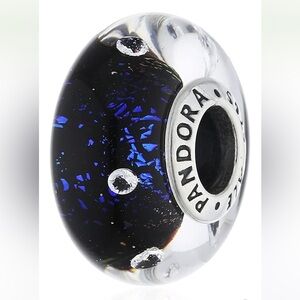 Pandora Midnight Blue Fizzle Murano Charm #791627CZ
